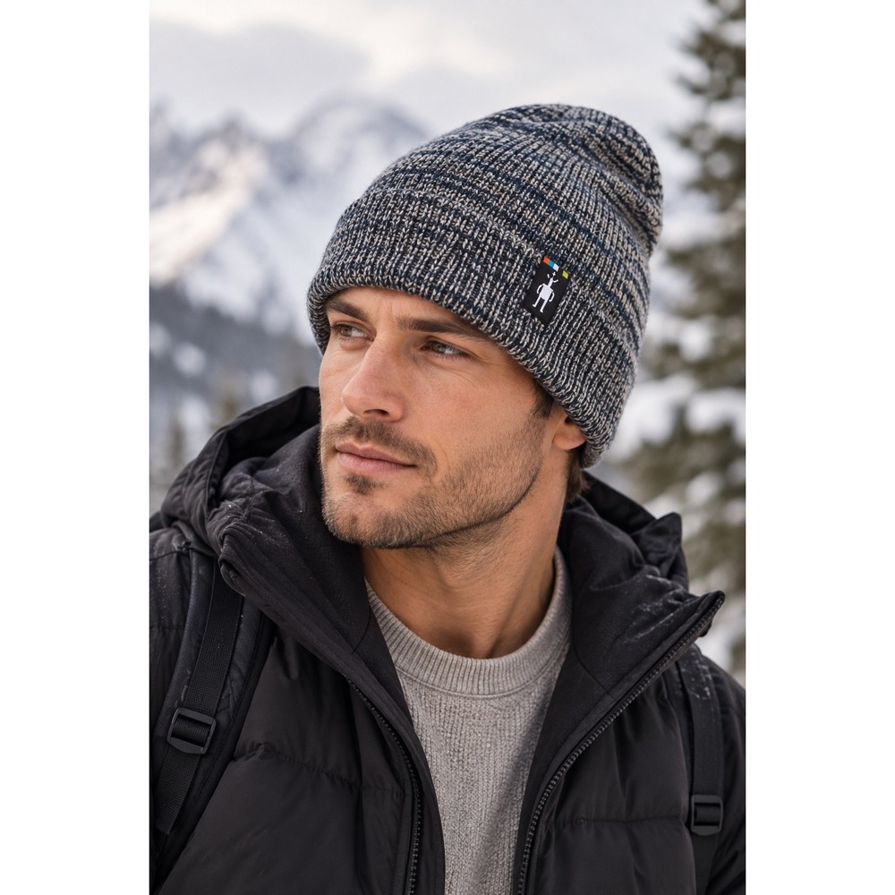 Smartwool Merino Wool Cozy Cabin Hat Men Deep Navy Beanie Gorpcore Winter Cuffed